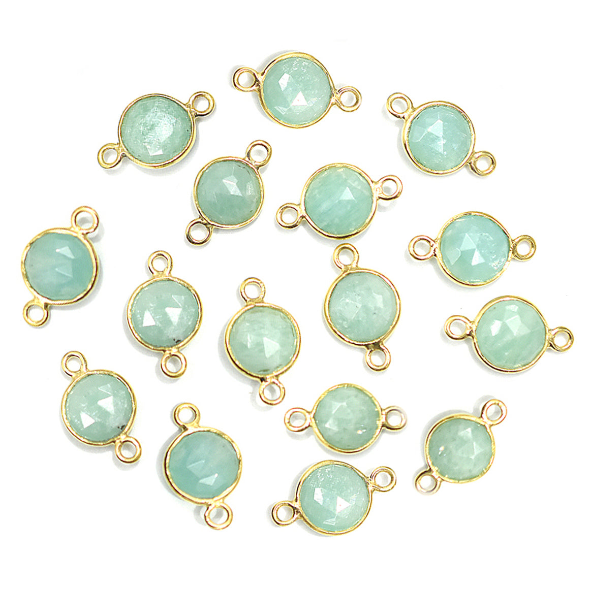 Round Shape Amazonite Gemstone Connector
