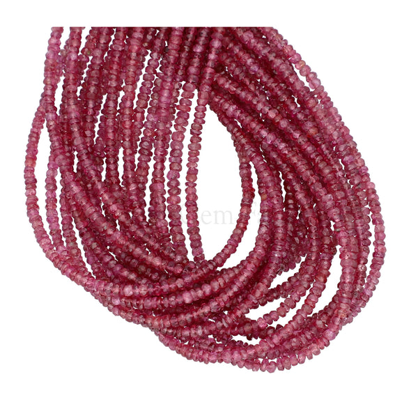Red Spinel 2.5 MM Faceted Rondelle Shape Beads Strand
