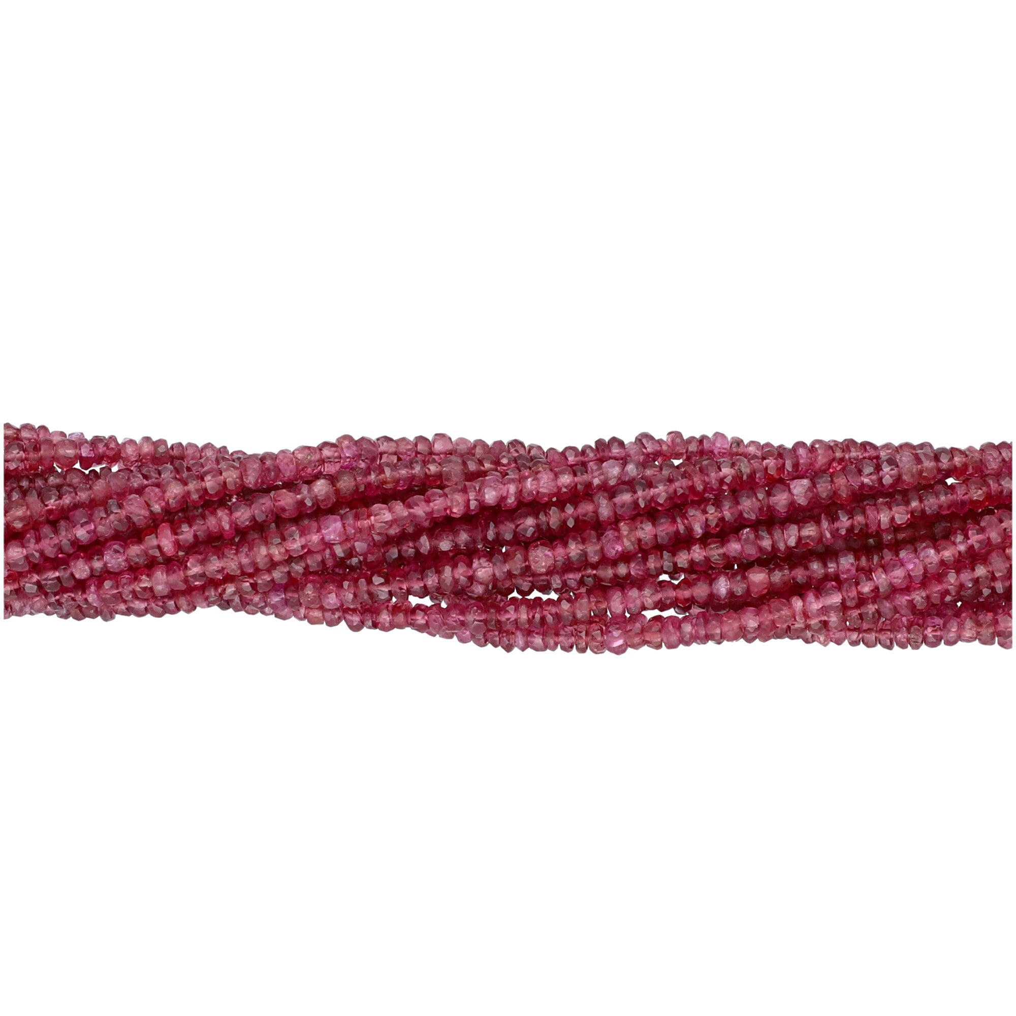 Red Spinel 2.5 MM Faceted Rondelle Shape Beads Strand