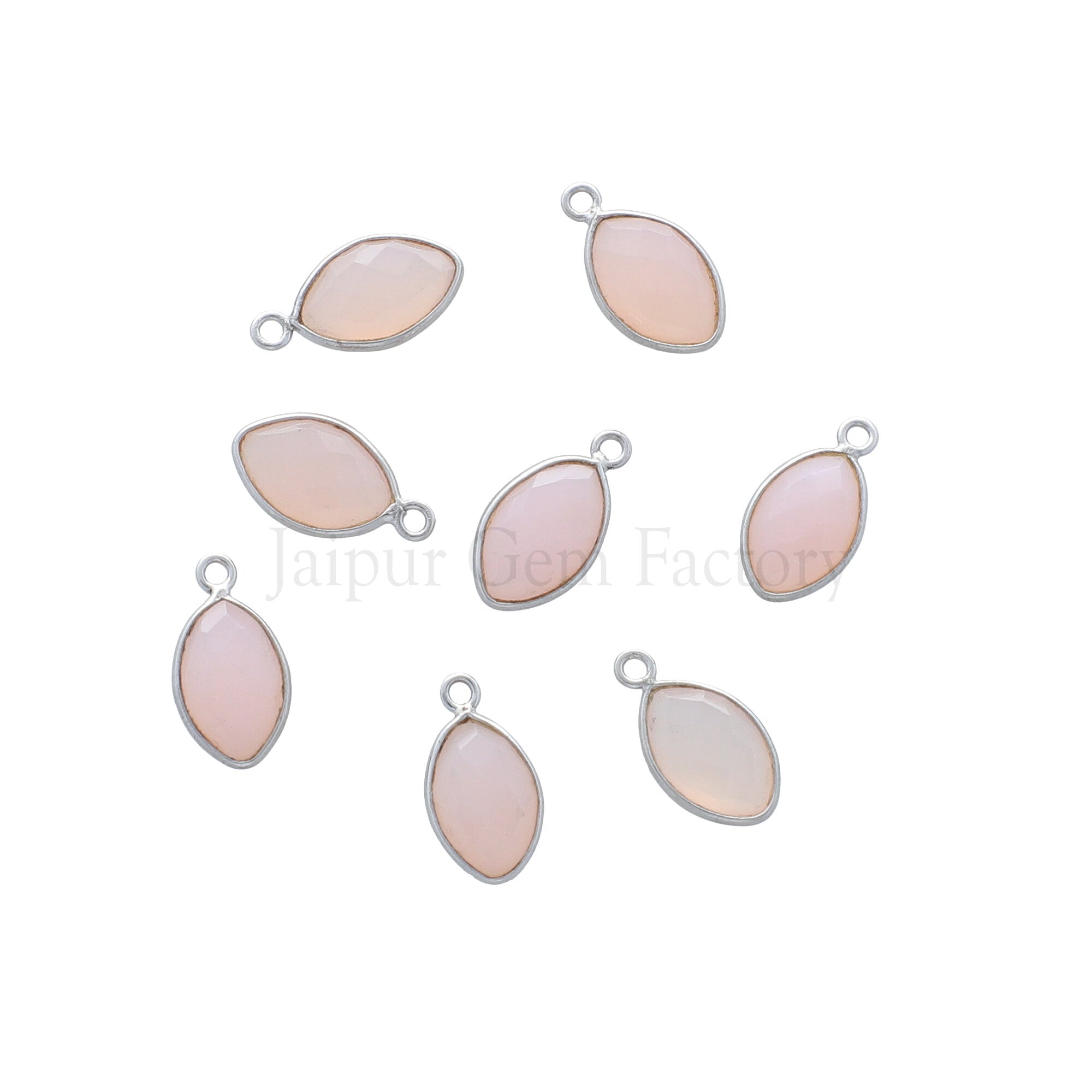 Silver Plated 925 Sterling Silver Chalcedony Marquise Pendant