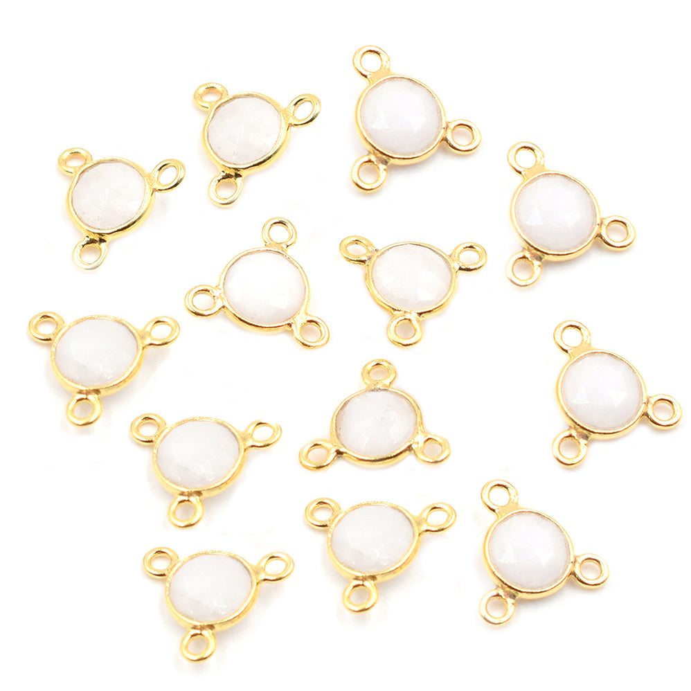 Gold plated white agate jewelry piece