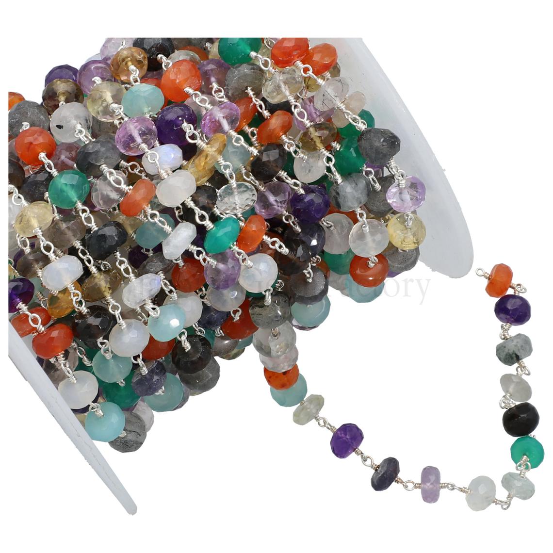 Wholesale Faceted Rondelle Gemstone Beads Chain
