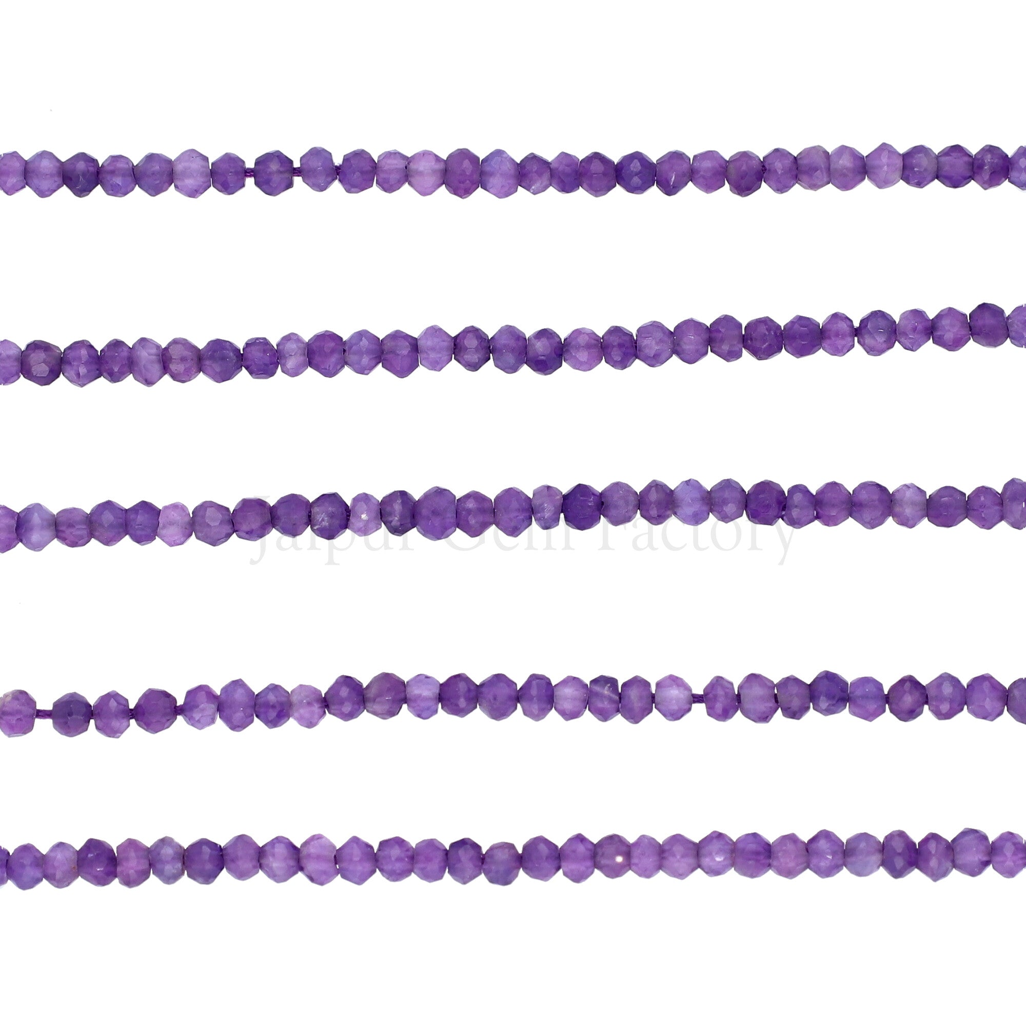 Amethyst 3.5 To 4 MM Faceted Rondelle Shape Beads Strand