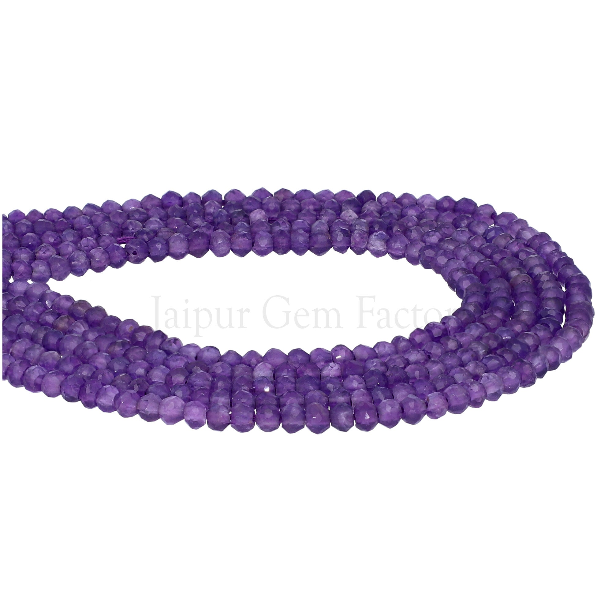 Amethyst 3.5 To 4 MM Faceted Rondelle Shape Beads Strand