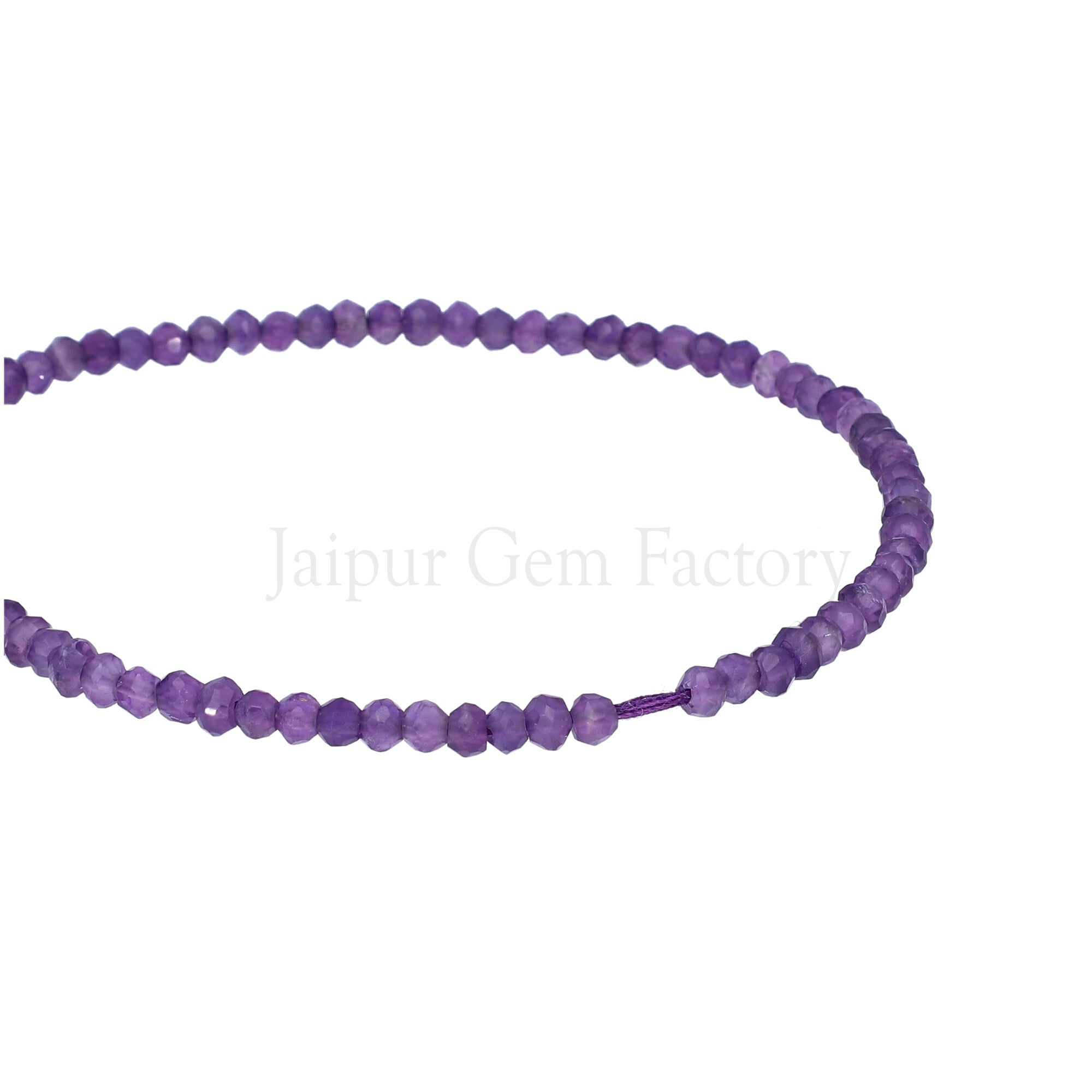 Amethyst 3.5 To 4 MM Faceted Rondelle Shape Beads Strand