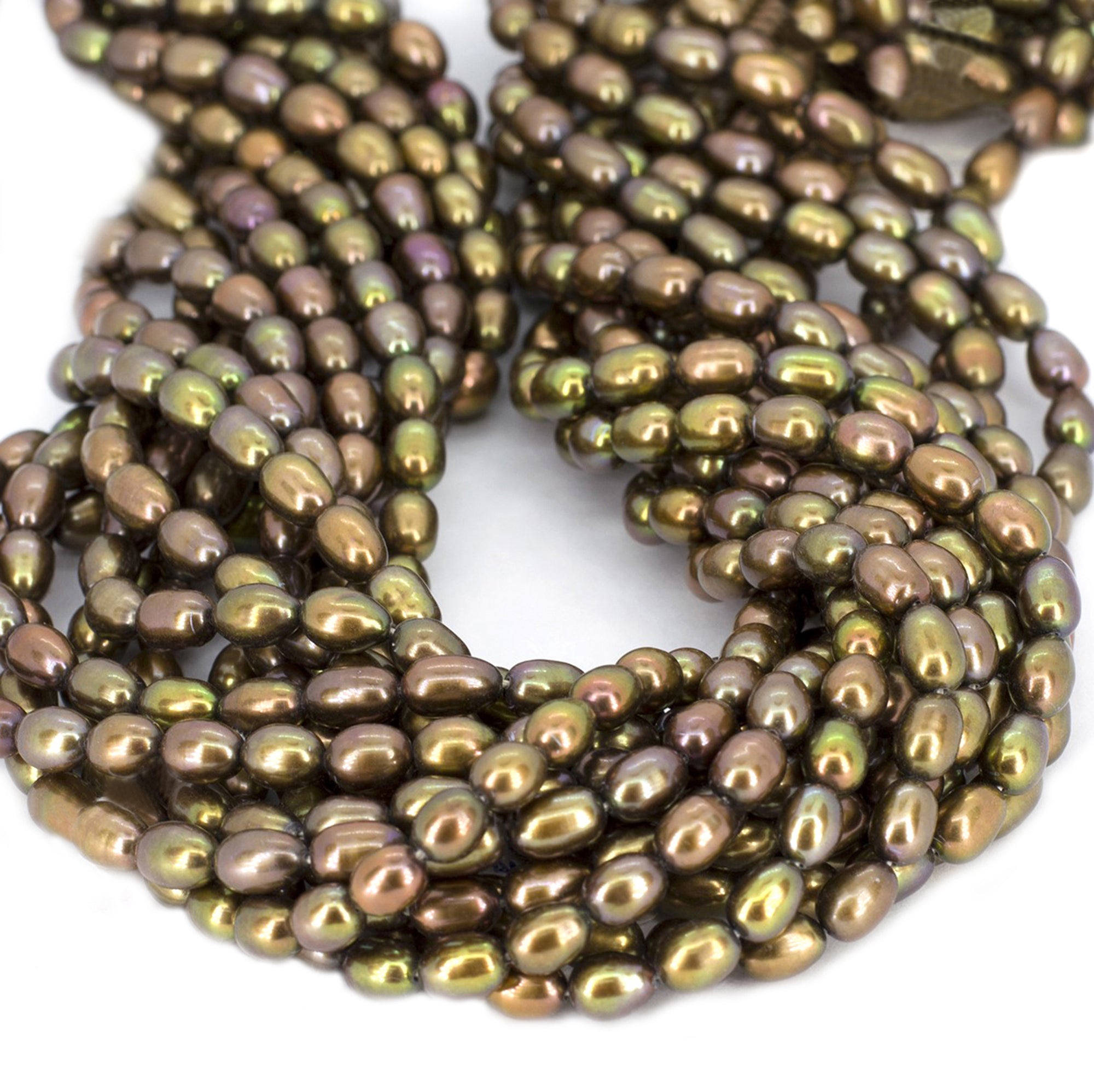 brown oval pearls for bracelet making


