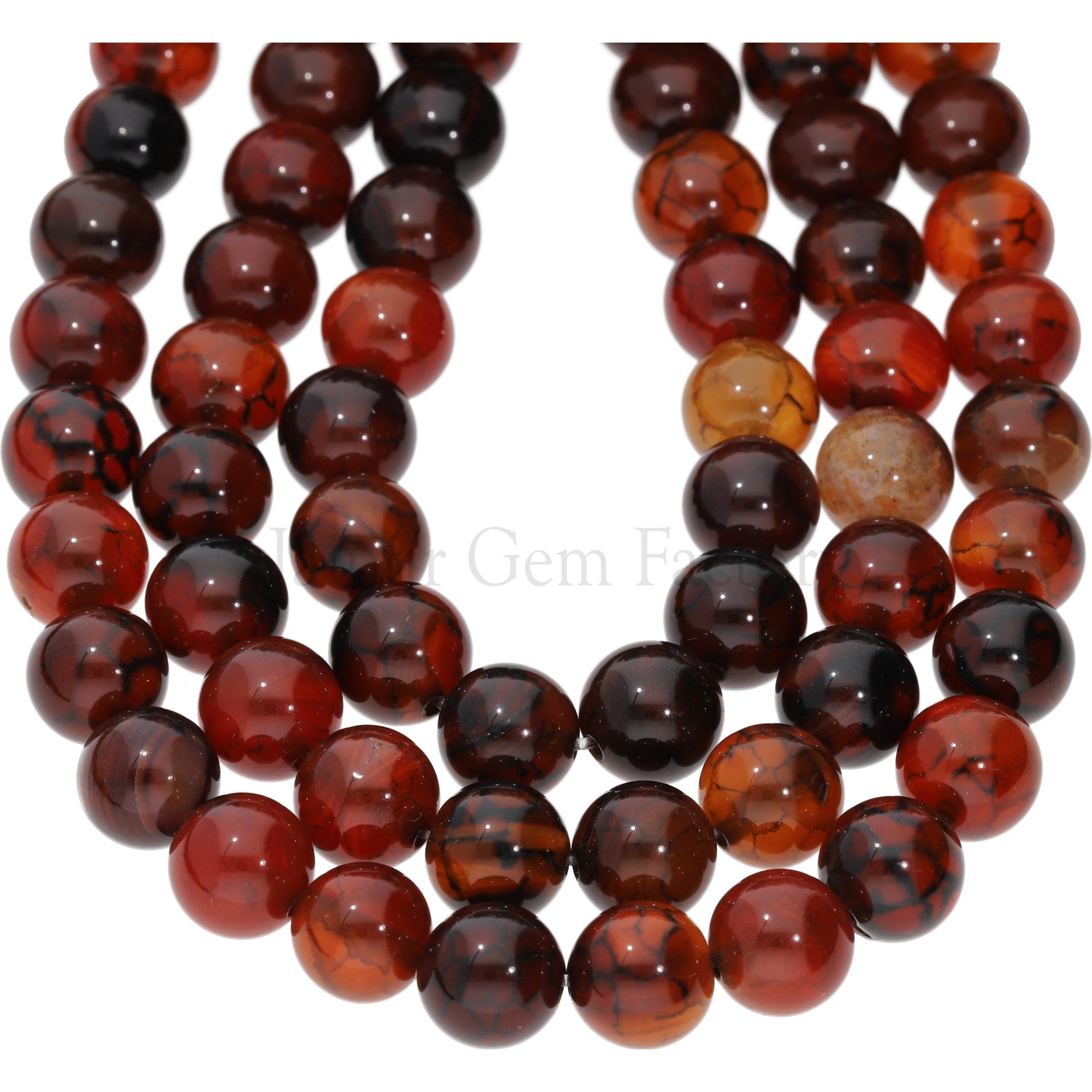 Cracked Agate 10 MM Smooth Round Shape Beads Strand