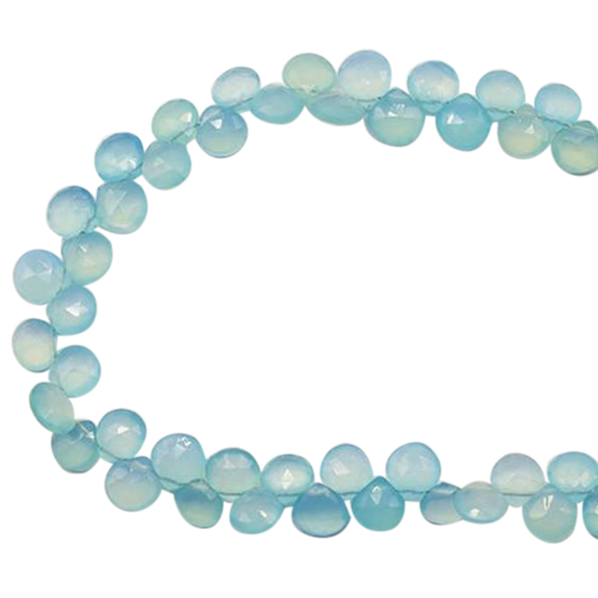 Dyed Blue Chalcedony 5 To 6 MM Faceted Heart Shape Beads Strand