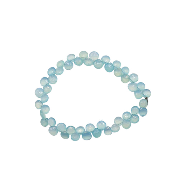 Dyed Blue Chalcedony 5 To 6 MM Faceted Heart Shape Beads Strand