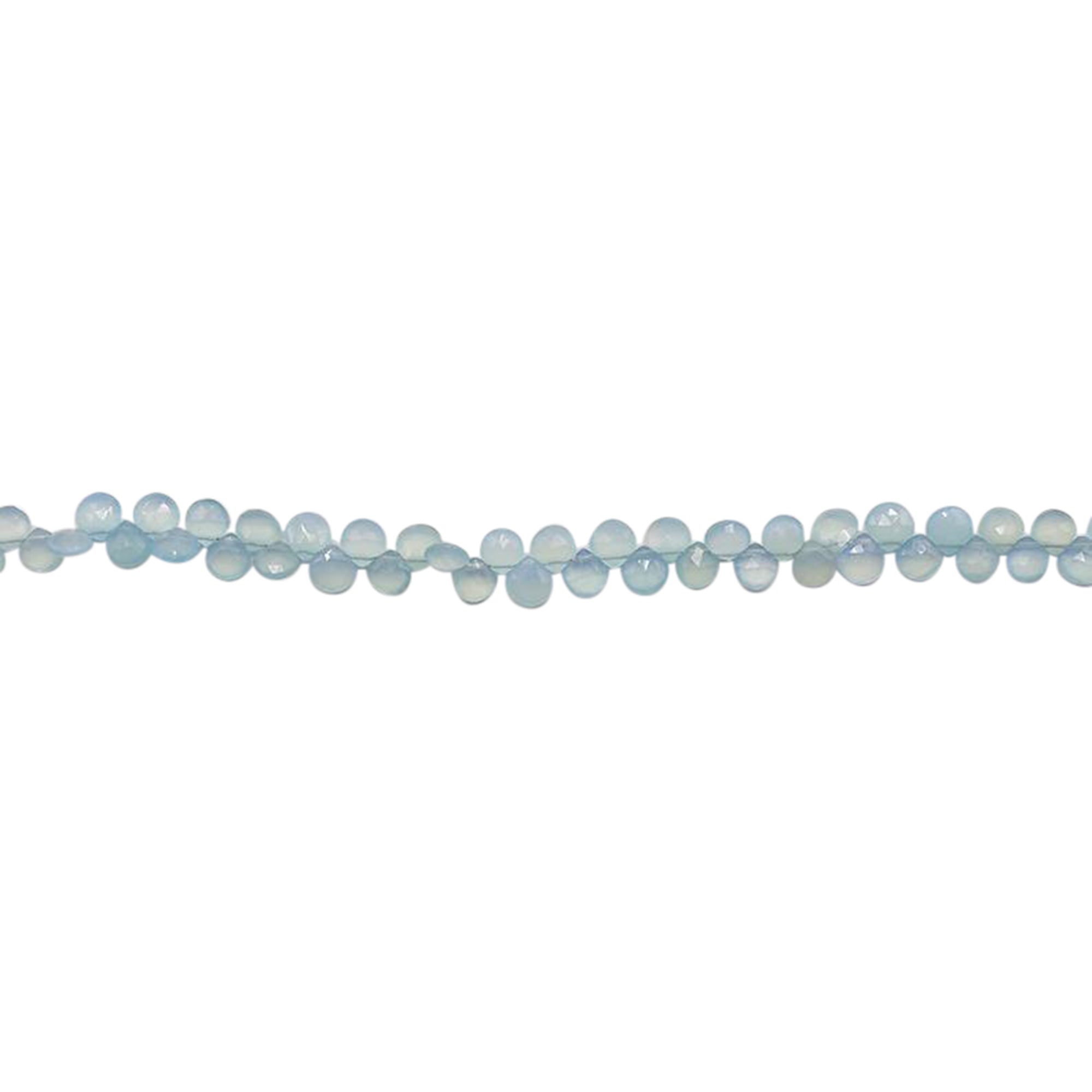 Dyed Blue Chalcedony 5 To 6 MM Faceted Heart Shape Beads Strand