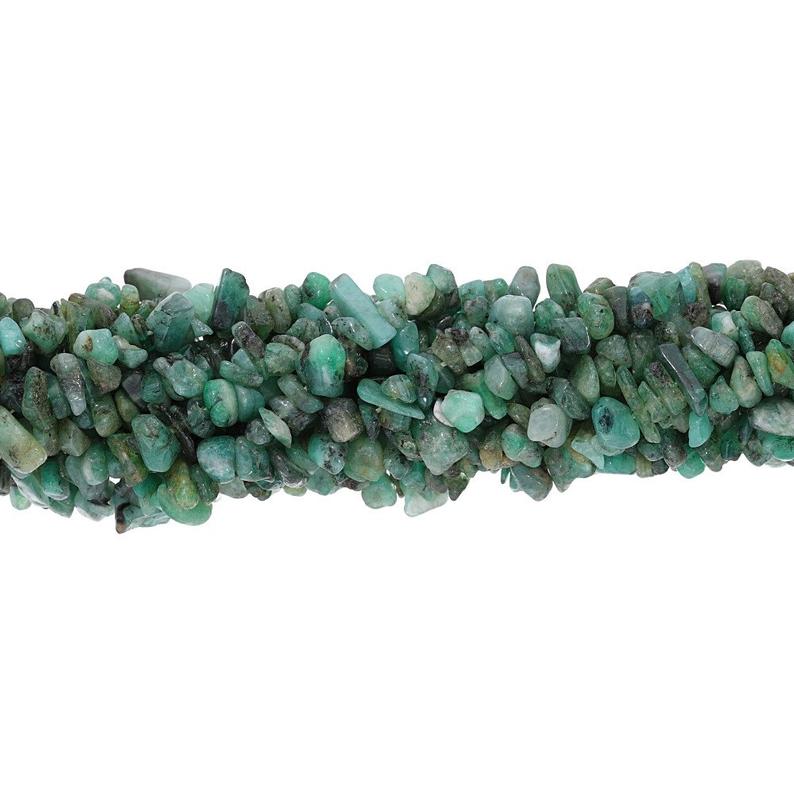 Raw Emerald 4 To 5 MM Natural Emerald Chips Beads Strand