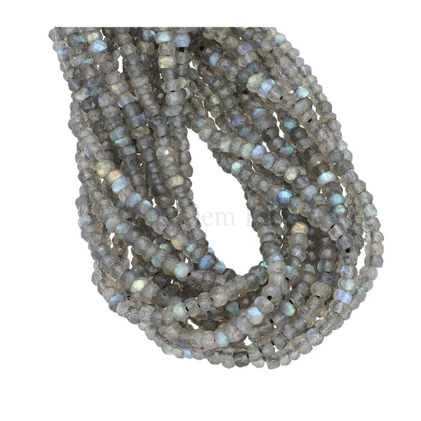 Labradorite 4 To 5 MM Faceted Rondelle Shape Beads Strand