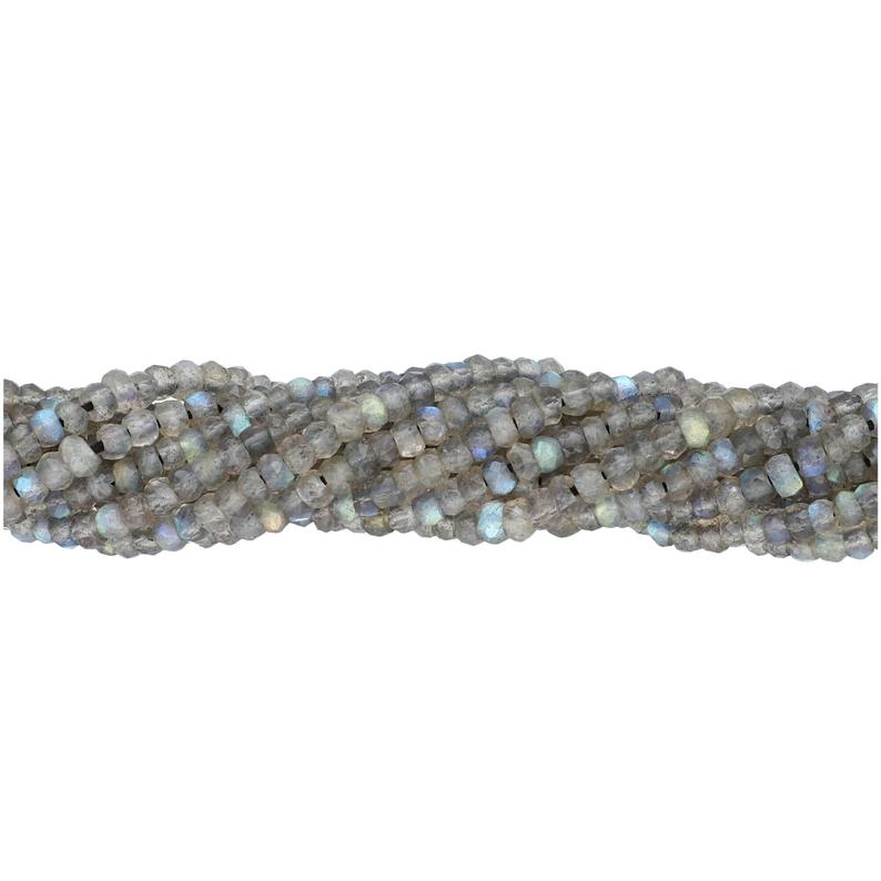 Labradorite 4 To 5 MM Faceted Rondelle Shape Beads Strand