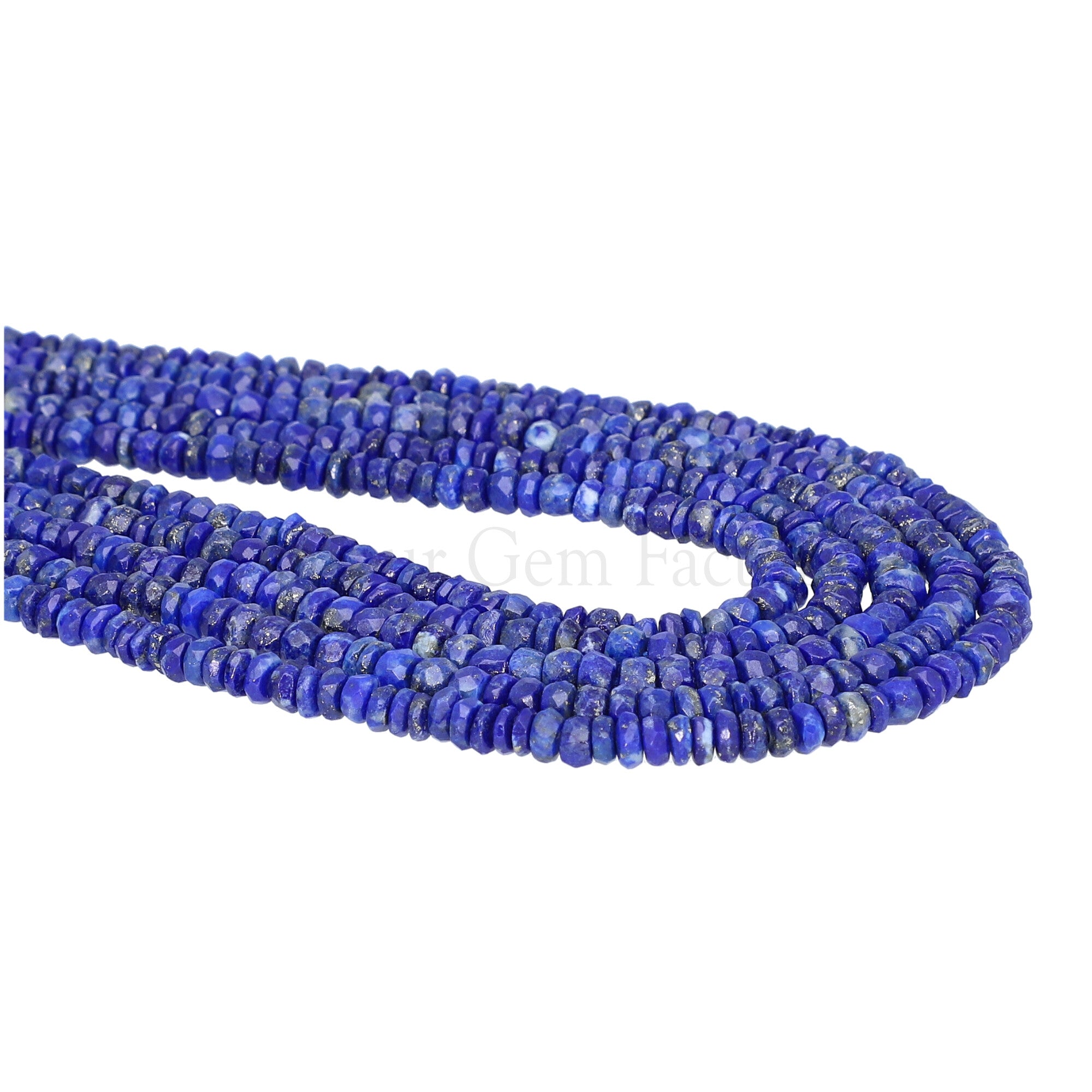 Lapis Lazuli 4 To 4.5 MM Faceted Rondelle Shape Beads Strand 1mm Drill