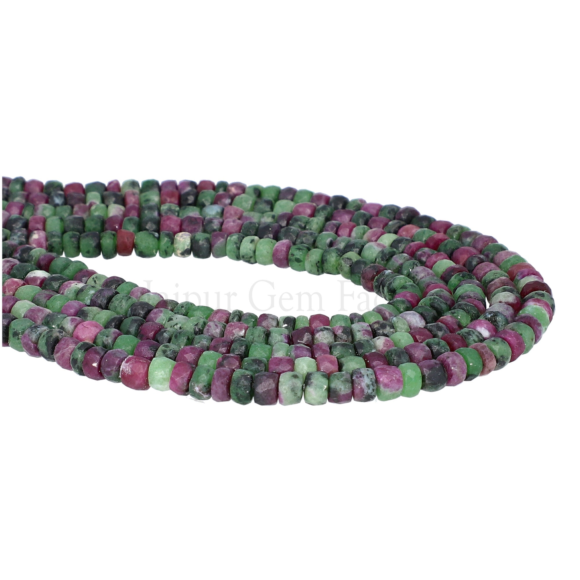 Ruby Zoisite 4.5 To 5 MM Faceted Rondelle Shape Beads Strand 1mm Drill