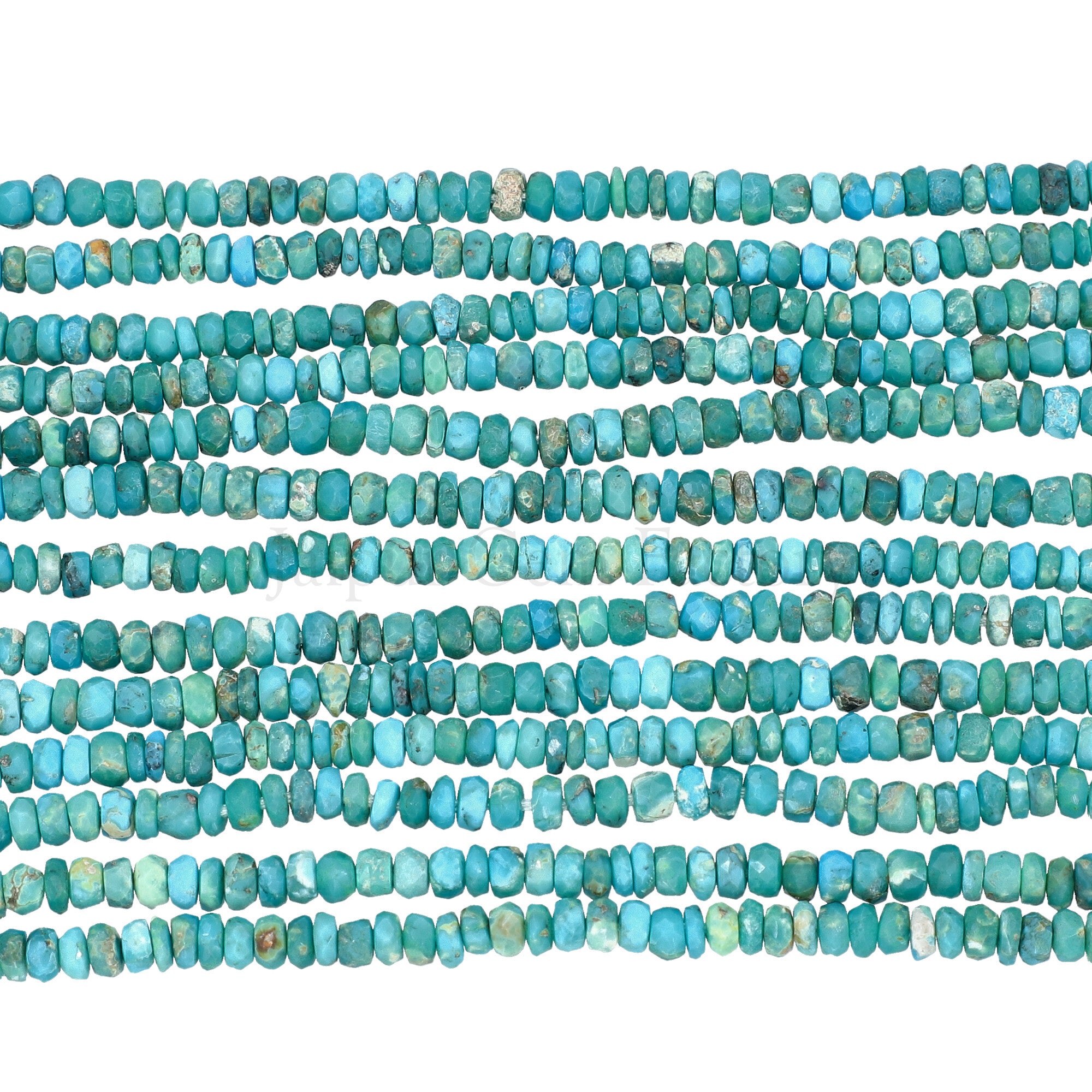 Natural Kingman Mine Turquoise 4 To 4.5 MM Rondelle Shape Faceted Gemstone Beads Strand 1mm Drill